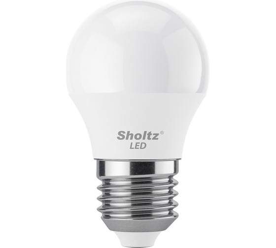 Комплект из 2 светодиодных ламп Sholtz шар 7Вт E27 4200К G45 220-240В, пластик LEB3127D 1