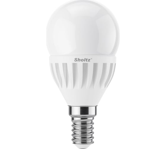 Комплект из 2 светодиодных ламп Sholtz шар 11Вт E14 2700К G45 175-265В, керамика + пластик LEB3061D 1