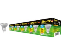 Комплект из 5 светодиодных ламп Sholtz MR16 6Вт GU10 3000K 220В стекло LMR4143P