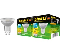 Комплект из 2 светодиодных ламп Sholtz MR16 6Вт GU10 3000K 220В стекло LMR4143D