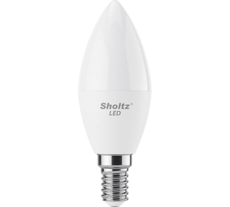 Комплект из 5 светодиодных ламп Sholtz свеча 9Вт E14 4000К 220В пластик LEC3128P