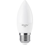 Комплект из 5 светодиодных ламп Sholtz свеча 9Вт E27 2700К 220В пластик LEC3019P