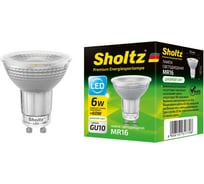 Светодиодная лампа Sholtz MR16 6Вт GU10 4200K 220В стекло LMR3177