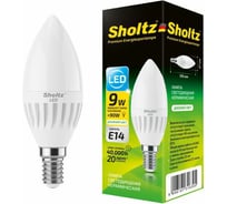 Светодиодная лампа Sholtz свеча 9Вт E14 4200К 220В керамика LEC3163