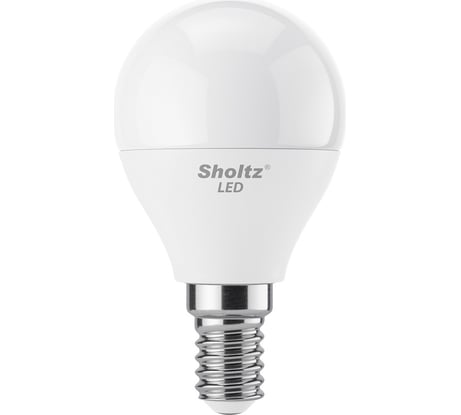 Комплект из 2 светодиодных ламп Sholtz шар 5Вт E14 4200К G45 220-240В, пластик LEB3151D