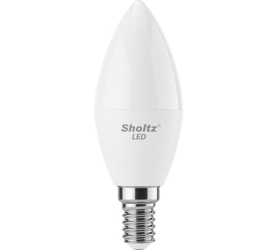 Комплект из 3 светодиодных ламп Sholtz свеча 9Вт E14 4000К C37 220-240В, пластик LEC3128T 1