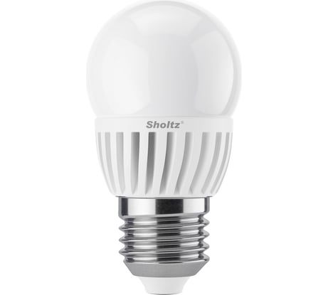 Светодиодная лампа Sholtz шар 11Вт E27 2700К G45 175-265В, керамика + пластик LEB3097