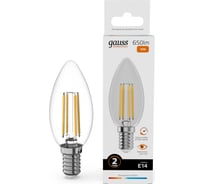 Лампа Gauss Filament Elementary Свеча 10W 650lm 2700К Е14 LED 1/10/100 32110 32063574