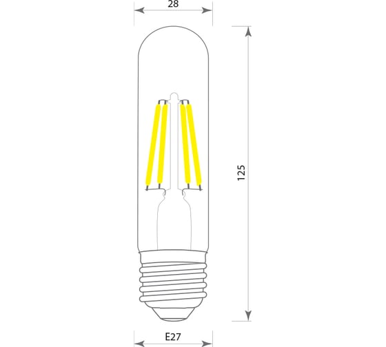 Светодиодная филаментная лампа GIS-SOLAR ретро R63-E27-4Вт.-125-GOLD R00636