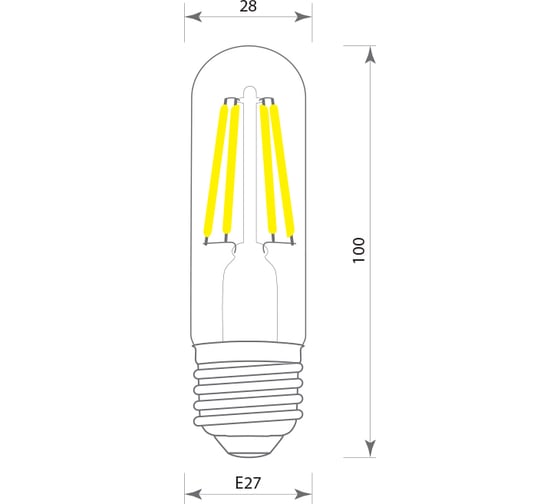 Светодиодная филаментная лампа GIS-SOLAR ретро R63-E27-2Вт.-100-GOLD R00629