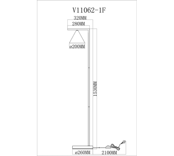 Торшер Moderli Omaha, белый V11062-1F