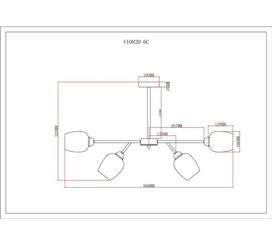 Люстра потолочная Moderli Cassy золотой V10820-6C