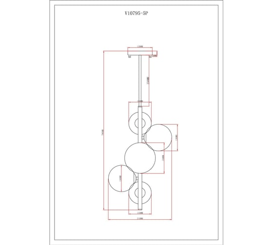 Светильник подвесной Molly темный хром Moderli V10795-5P