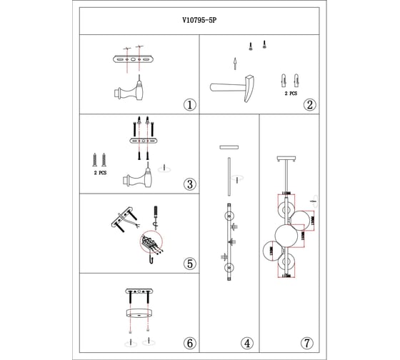 Светильник подвесной Molly темный хром Moderli V10795-5P