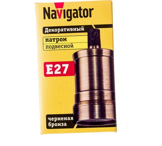 Подвесной электрический патрон Navigator NLH-V02-007-E27, металлический, черненая бронза 61726