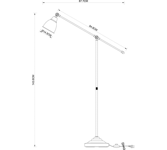 Напольный светильник Arte Lamp A2054PN-1BK