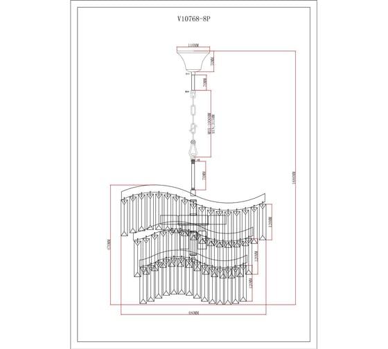 Люстра подвесная Moderli Wave золотой V10768-8P