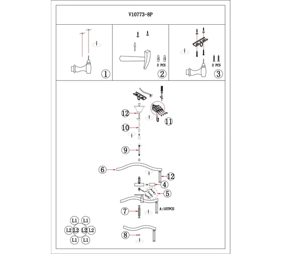 Люстра подвесная Moderli Wave хром V10773-8P
