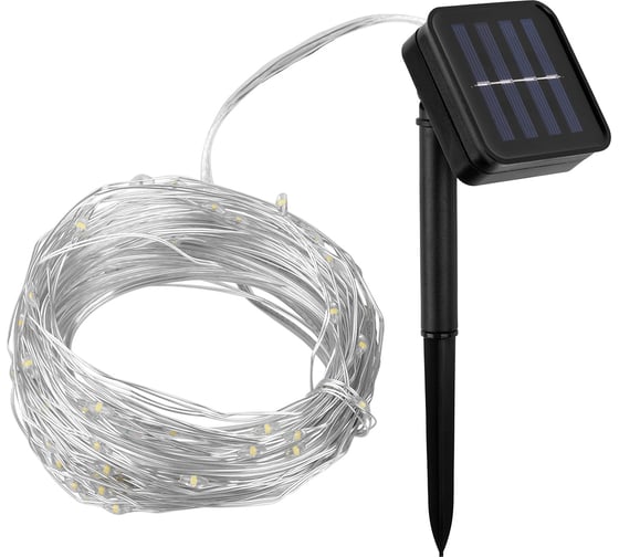 Гирлянда TDM CCГ-112 "Роса" на солнечной батарее, 10 м, 100 LED, теплый белый, IP54, SQ0330-0199
