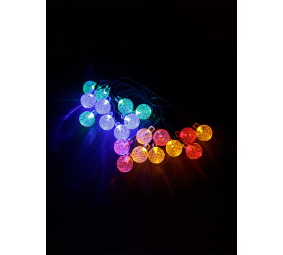 Гирлянда TDM ELECTRIC ССГ-154 "Шарики" на солнечной батарее, 2.7 м, 20 LED, многоцветный, IP54, SQ0330-0201