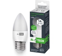 Лампочка светодиодная ALTECH LED С35-14W-840-E27 14Вт свеча нейтральный свет 10шт 4673758071309