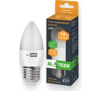 Лампочка светодиодная ALTECH LED С35-14W-830-E27 14Вт свеча теплый белый свет 10шт 4673758071293