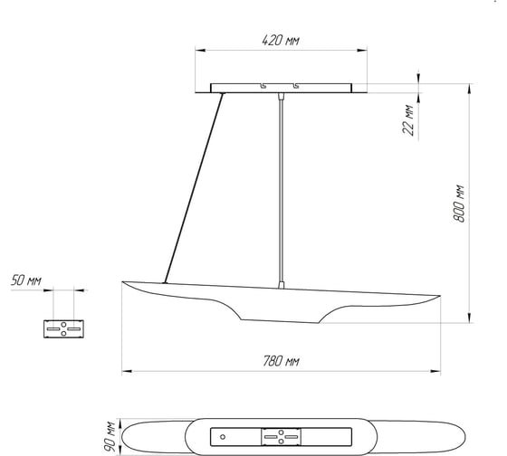Светильник подвесной ЭЛЕТЕХ Мишель 80,2x25, G9 1005405356