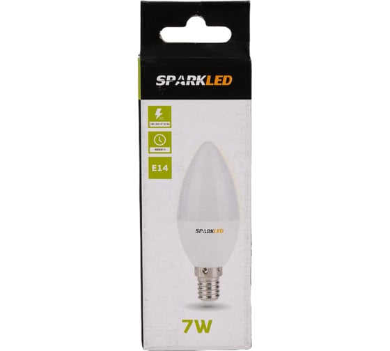 Лампа светодиодная SPARKLED 7E-E14 7Вт E14 свеча 4000К LLS37-7E-40-14