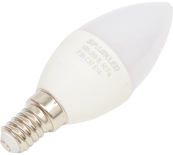 Лампа светодиодная SPARKLED 7E-E14 7Вт E14 свеча 4000К LLS37-7E-40-14