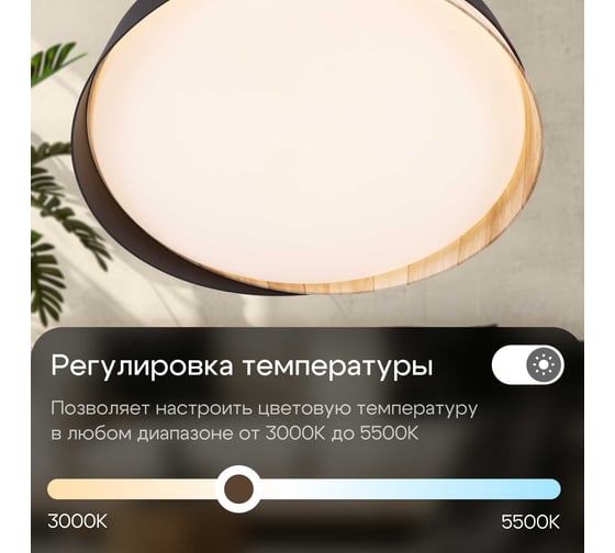 Светильник потолочный светодиодный с пультом Citilux BONNY LED RGB Черный+Клён CL754351G