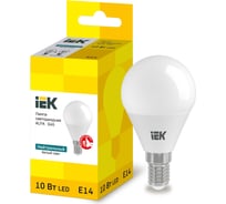 Лампа IEK LED ALFA G45 шар 10Вт 230В 4000К E14 LLA-G45-10-230-40-E14