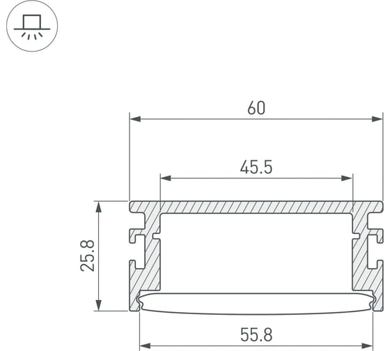 Профиль Arlight FLOOR60-H26-3000 ANOD BLACK 3м 046414