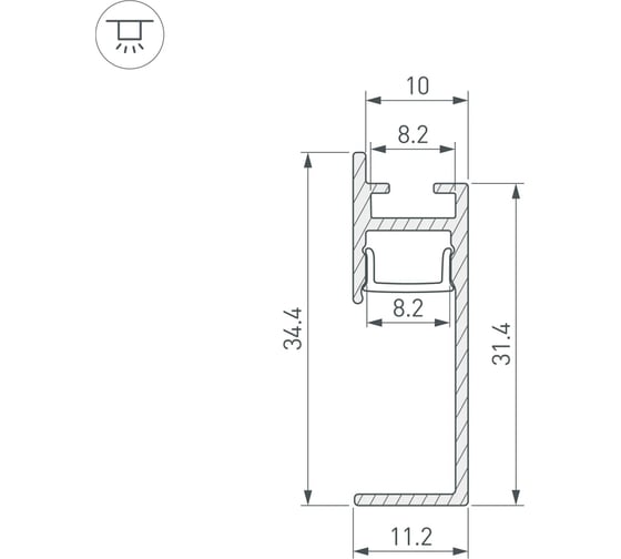 Профиль Arlight PLINTUS-H35-F-2000 ANOD 2м 046858