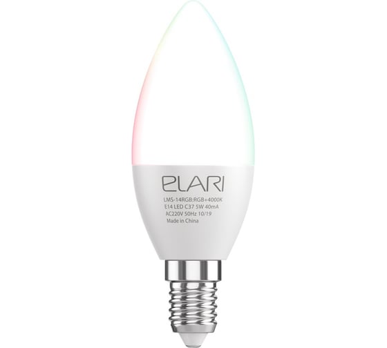 Умная цветная лампа ELARI smart LED color, E14 LMS-14RGB