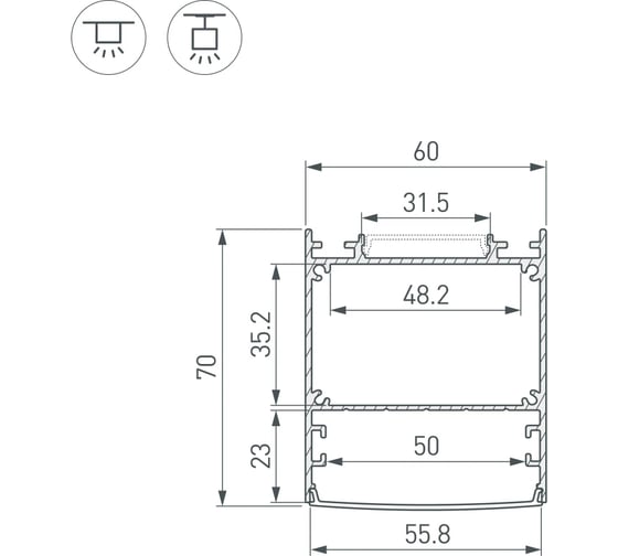 Профиль Arlight LINE-6070-3000 ANOD 3м 047502