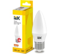 Лампа IEK LED ALFA C35 свеча 6Вт 230В 3000К E27 LLA-C35-6-230-30-E27