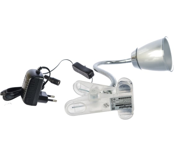 Светильник Navigator NDF-C006-6W-4K-S-LED прищепка, гибкий, серый 71575