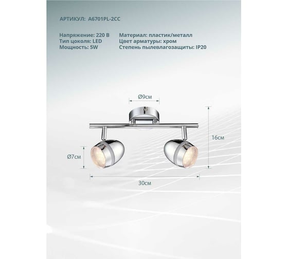Потолочный светильник Arte Lamp A6701PL-2CC