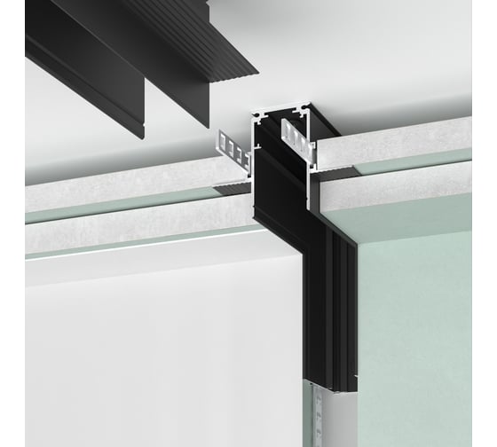 Коннектор угловой внутренний Elektrostandard Slim Magnetic для встраиваемого шинопровода под ГКЛ 9,5мм (черный) a067506