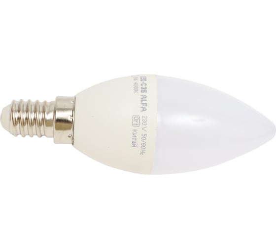 Лампа IEK LED ALFA C35 свеча 8Вт 230В 4000К E14 (6шт/упак) LLA-C35-8-230-40-E14-6 1