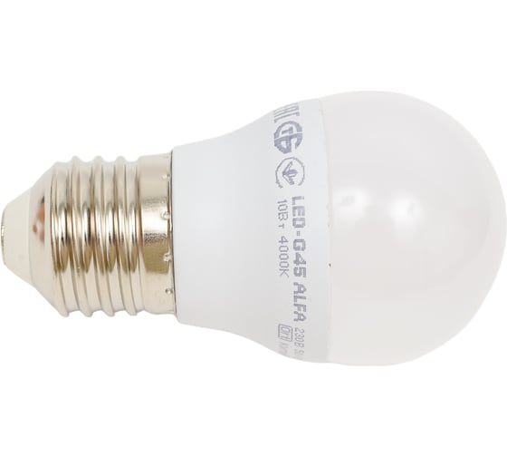 Лампа IEK LED ALFA G45 шар 10Вт 230В 4000К E27 LLA-G45-10-230-40-E27