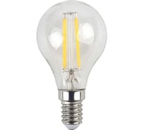 Филаментная лампа ЭРА FLED P457W840E14 QX (филамент, шар, 6Вт, нейтр, E14) Б0048385