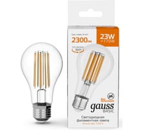 Лампа GAUSS Basic Filament А70 23W 2300lm 2700К Е27 LED 1/10/40 40712132