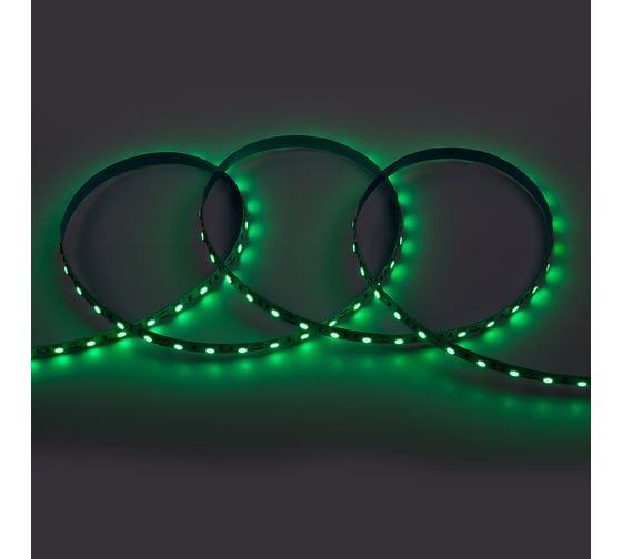 Светодиодная лента General Lighting Systems 5 м, 14,4Вт/м, 12В, SMD5050,10мм, 300диодов, 12Лм/чип, IP20,зеленый GLS-5050-60-14.4-12-IP20-G 502410