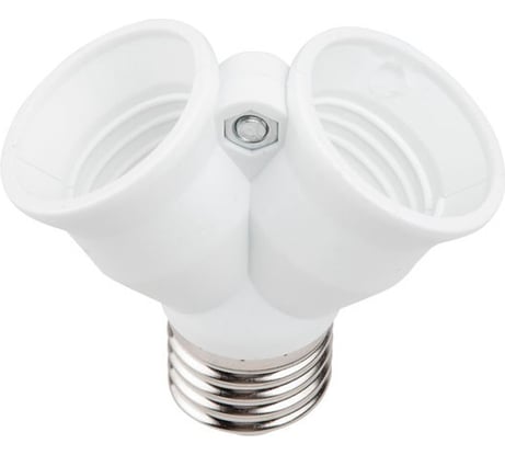 Патрон-переходник ЮПИТЕР Е27-2хЕ27, белый JP7704-03