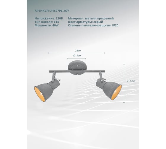 Потолочный светильник Arte Lamp A1677PL-2GY