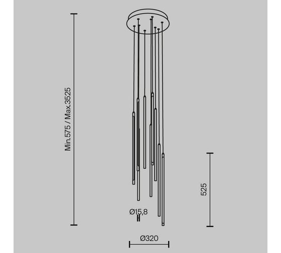 Подвесной светильник MAYTONI Light stick Алюминий, металл Латунь MOD236PL-L54BS3K
