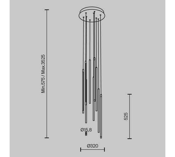 Подвесной светильник MAYTONI Light stick Алюминий, металл Черный MOD236PL-L54B3K