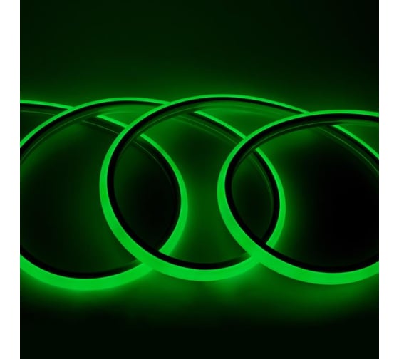 Светодиодная лента General Lighting Systems гибкий неон 50 м, 9,6Вт/м, 220В, SMD2835, 16мм, IP67, зеленый GLS-2835-120-9.6-220-BNL-IP67-G 504314
