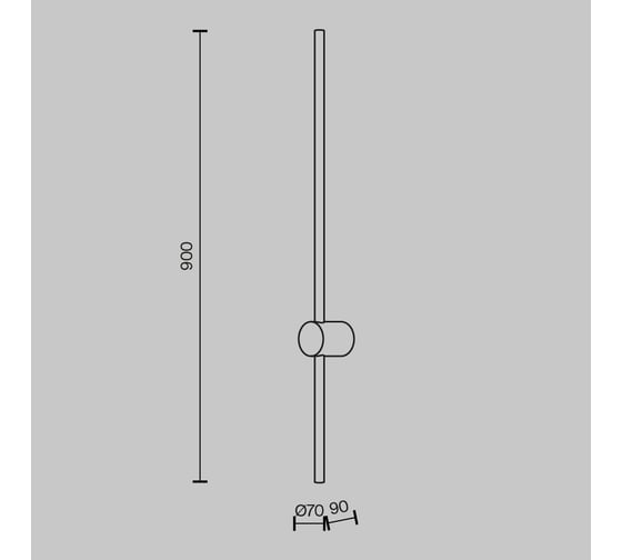 Настенный светильник (бра) MAYTONI Light stick Алюминий, металл Черный MOD237WL-L11B3K